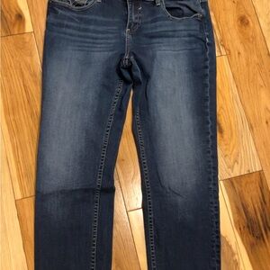 Vigoss Dark Indigo Women's Straight Leg Crop Jeans